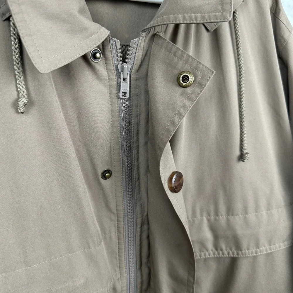 VTG L.L.Bean Traveler Jacket Mens M Brown 3-in-1 Fleece Long Lined Hooded Parka